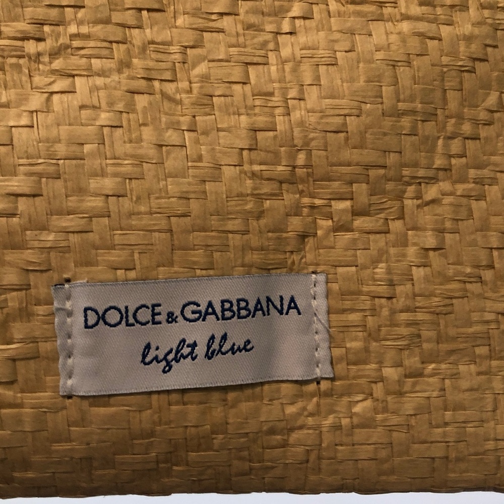 Dolce & Gabbana light blue straw clutch purse New - Picture 5 of 10